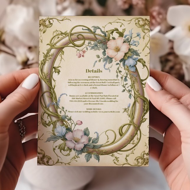 Art Nouveau Vildblomma Bröllop Tilläggskort (Skapare uppladdad)