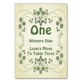 Art nouveau Vintage #1 Bunco Bord Card Bordsnummer