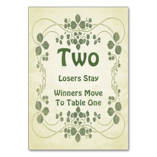 Art nouveau Vintage #2 Bunco Bord Card Bordsnummer