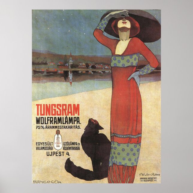 Art nouveau Vintage Annonsering Poster (Framsidan)