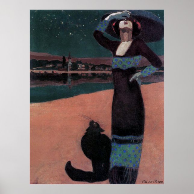 Art nouveau Vintage Annonsering Poster (Framsidan)