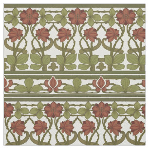Art nouveau Vintage Blommigt Gräns Frieze Mönster Tyg