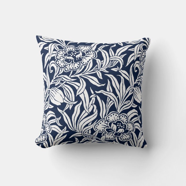 Art Nouveau Vintage Botanisk Blommönster  Kudde (Framsida)