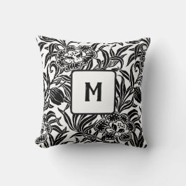 Art Nouveau Vintage Botanisk Blommönster Kudde