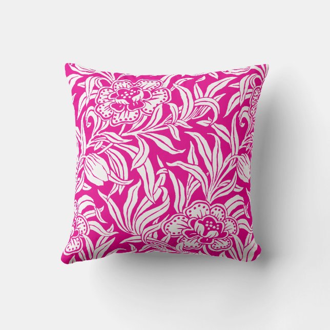 Art Nouveau Vintage Botanisk Blommönster Kudde (Baksida)