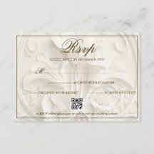 Art Nouveau Vintage Bröllops QR-kod Rsvp