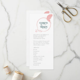 Art nouveau Vintage Butterfly Dusty Rosa Bröllop Program