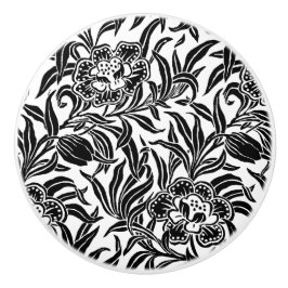 Art Nouveau Vintage Floral Botanical Black & White Knopp