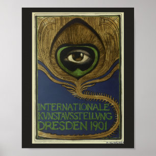 Art nouveau vintage internationell utställning Kli Poster