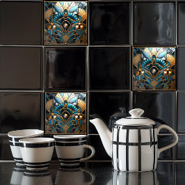 Art nouveau Vintage Kakelplatta