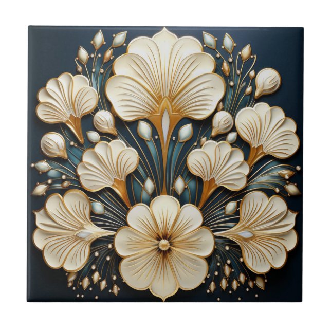 Art nouveau Vintage Kakelplatta (Framsidan)