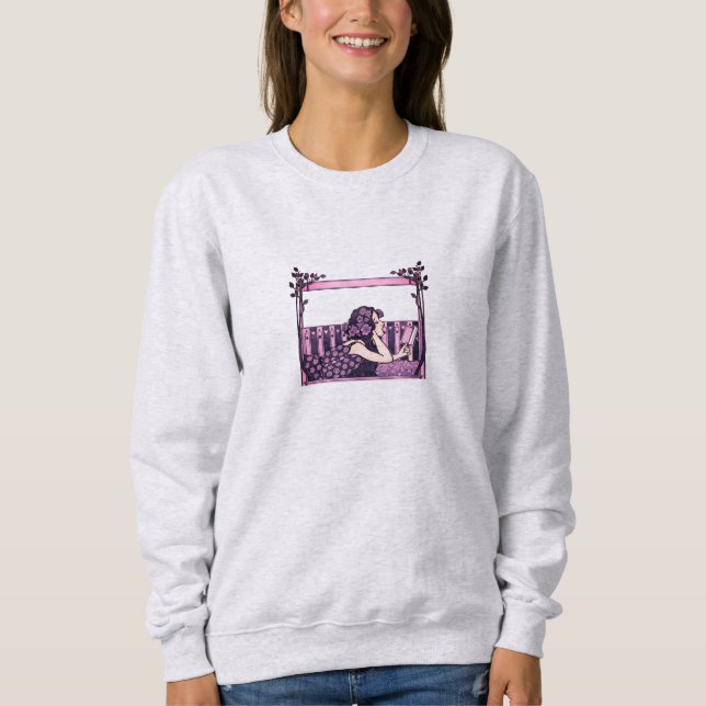 Art Nouveau Vintage-läsare T Shirt (Framsida)