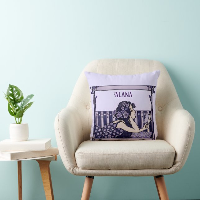 Art Nouveau Vintage läsenhet Kudde (Stol)