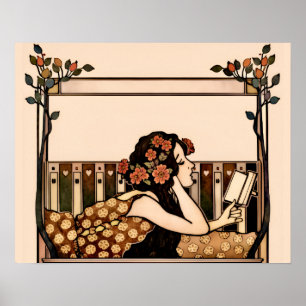 Art Nouveau Vintage läsenhet Poster