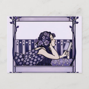 Art Nouveau Vintage läsenhet Vykort