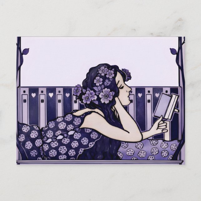 Art Nouveau Vintage lässnare Vykort (Framsida)