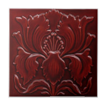 Art Nouveau Vintage Pretty Red Flower