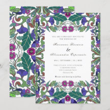 Art nouveau vintage stil blommigt bröllop