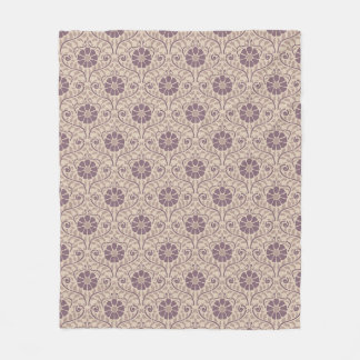 Art Nouveau Violett Blommig Handritad Vintage Fleecefilt