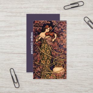 Art Nouveau-violinist i blomster – Vintage blomste Visitkort
