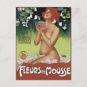 art nouveau vykort - Fleurs de Mousse