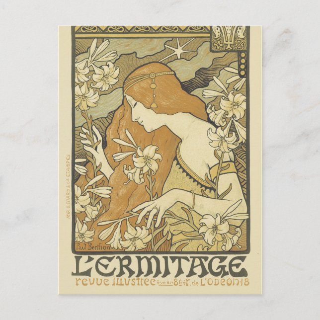 art nouveau vykort - L'ermitage (Framsida)