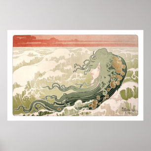 Art nouveau Wave by Henri Privat-Livemont Poster