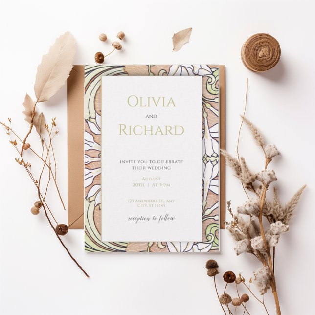 Art Nouveau Wedding Invitation Inbjudningar (Skapare uppladdad)