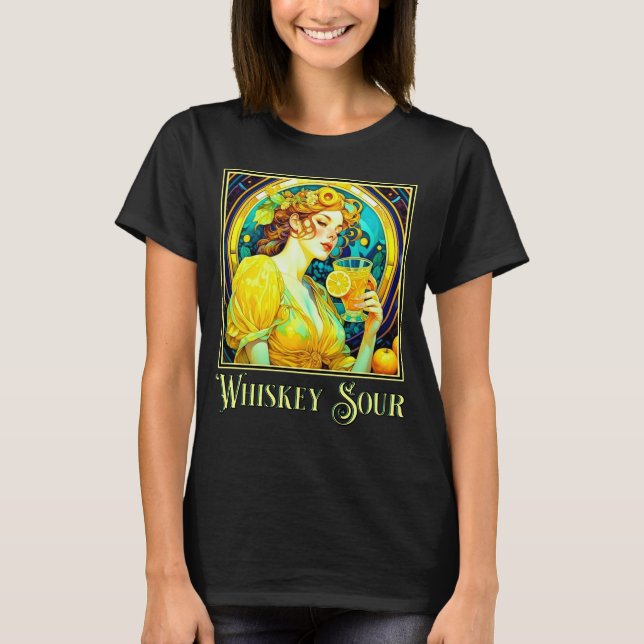 Art nouveau Whiskey Sour T Shirt (Framsida)