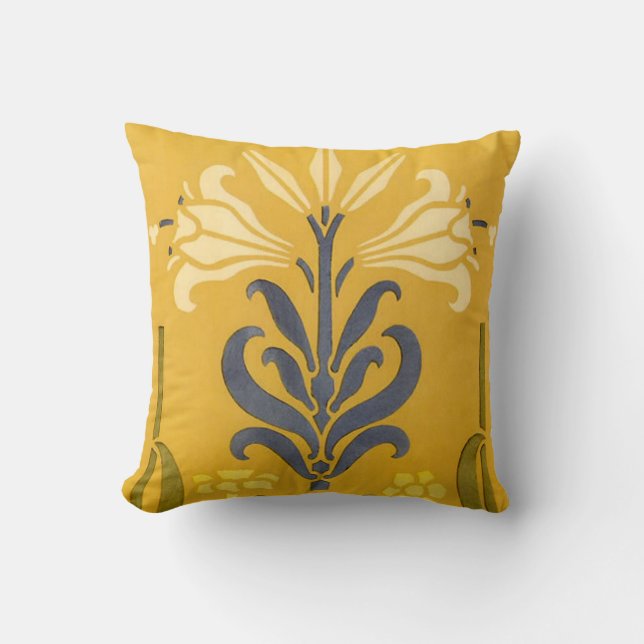 Art nouveau White Lily Kudde (Framsida)