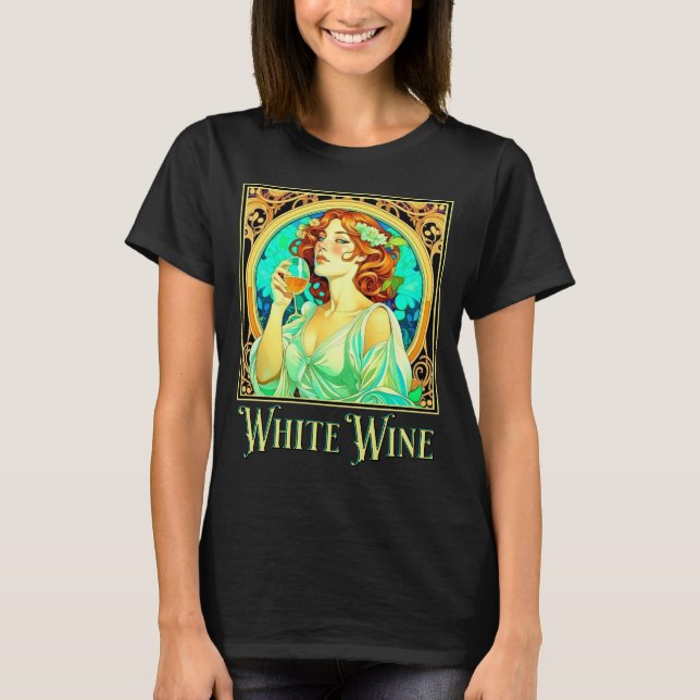 Art nouveau White Vin T Shirt (Framsida)
