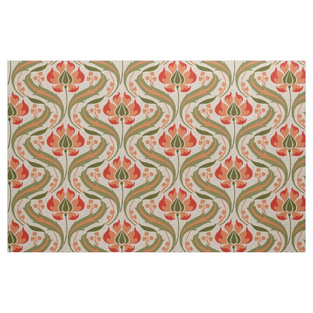 Art nouveau Wildblommor, Persimmon Tyg (Fat Quarter)