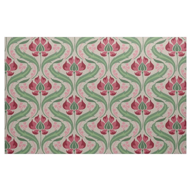 Art nouveau Wildblommor, Rosa Tyg (Fat Quarter)