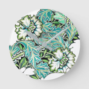 Art nouveau william morris blommigt illustration rund klocka