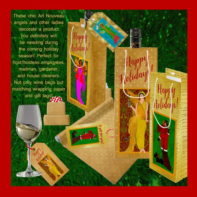 Art nouveau William Morris Gift Märkre Presentetikett (Skapare uppladdad)