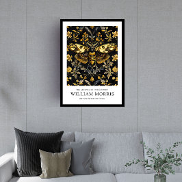 Art nouveau William Morris golden butterfly moth Poster