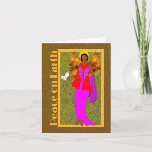 Art nouveau William Morris julkort Helgdag Card Tack Kort (Framsida)