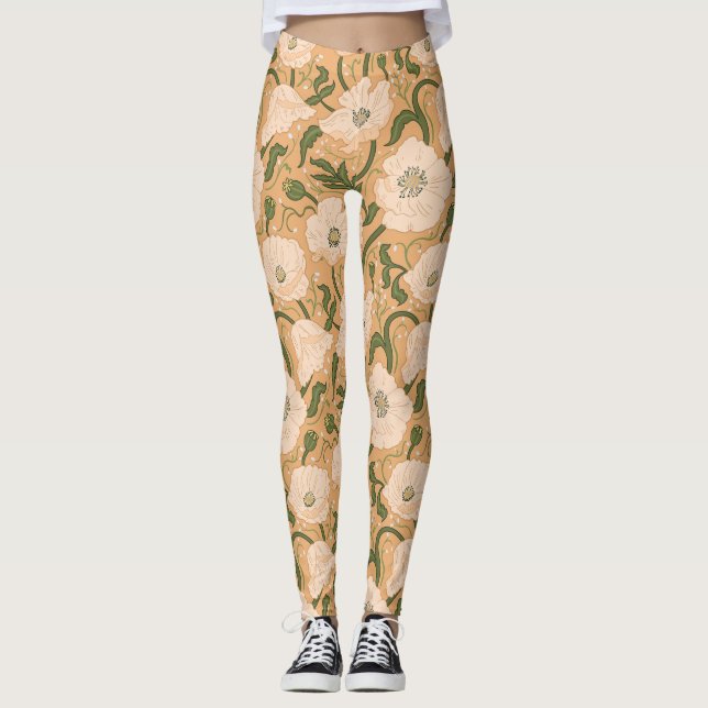 Art Nouveau William-Morris-mönster Leggings (Framsida)