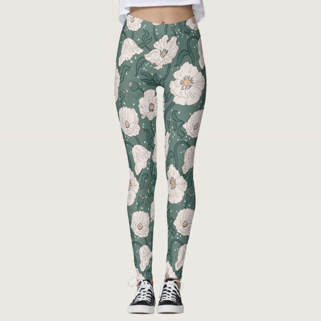 Art Nouveau William-Morris Pattern Leggings (Framsida)