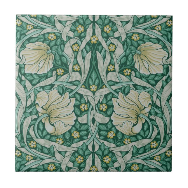 Art nouveau,William Morris pimpernel blommigt desi Kakelplatta (Framsidan)