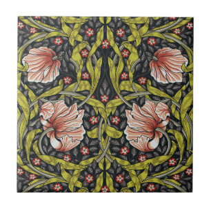 Art nouveau,William Morris pimpernel blommigt desi Kakelplatta