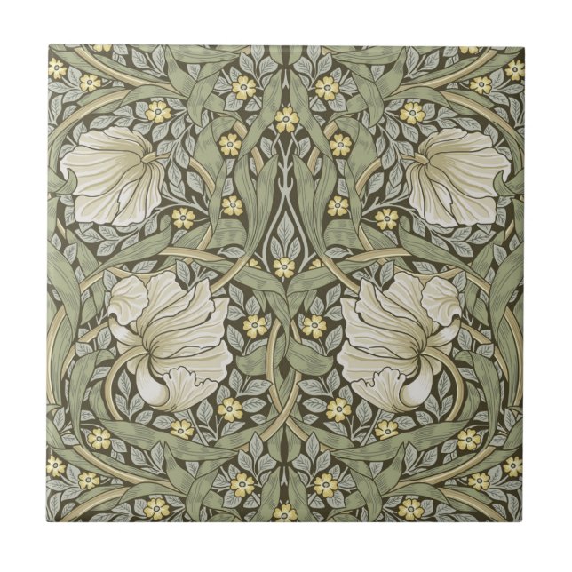 Art nouveau,William Morris pimpernel blommigt desi Kakelplatta (Framsidan)