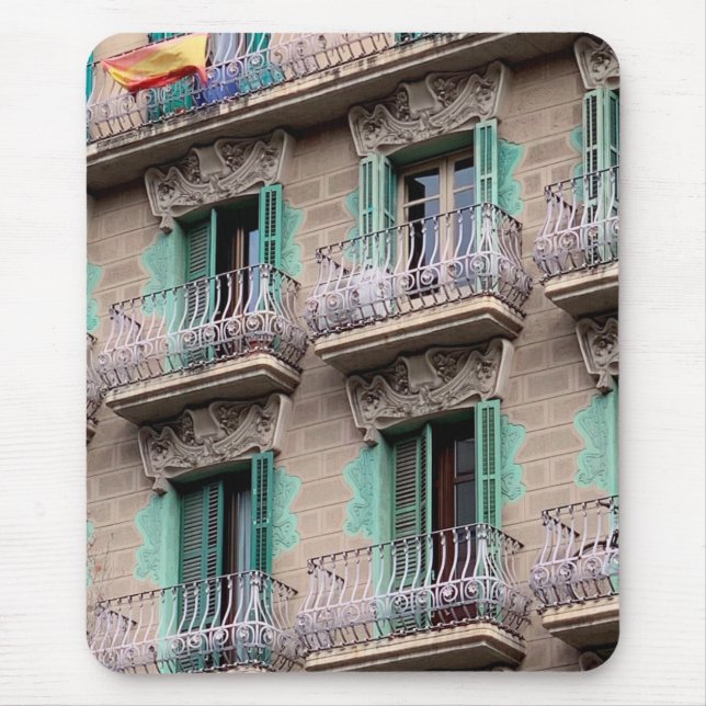 Art nouveau Windows - Barcelona, Spanien Musmatta (Framsidan)