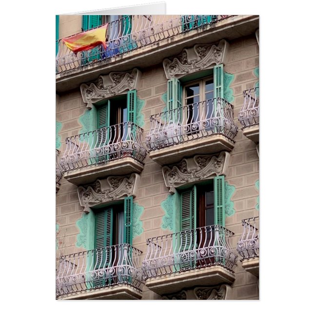 Art nouveau Windows - Barcelona, Spanien OBS Kort (Framsidan)
