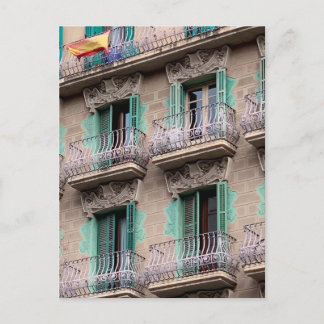 Art nouveau Windows - Barcelona, Spanien Vykort