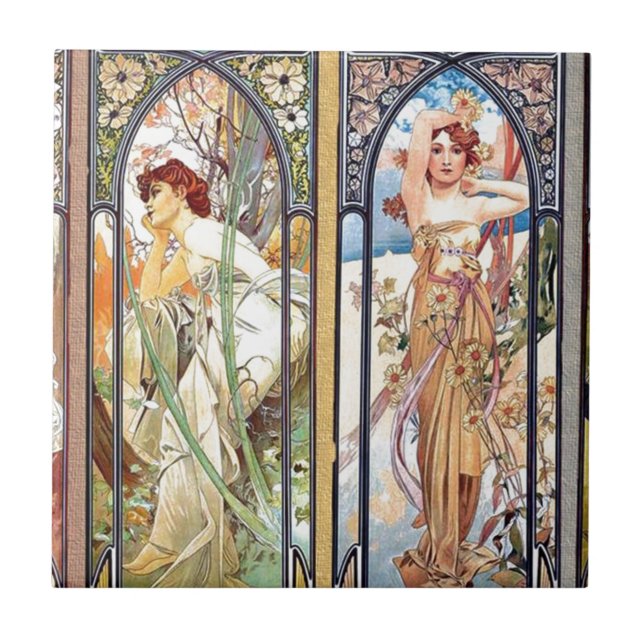 Art nouveau Windows Kakelplatta (Framsidan)