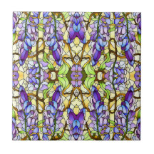 Art nouveau Wisteria Faux-glaset Mönster