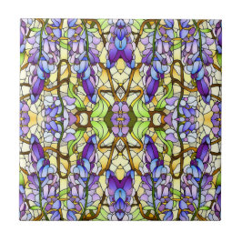 Art nouveau Wisteria Faux-glaset Mönster Kakelplatta