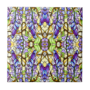 Art nouveau Wisteria Faux-glaset Mönster Kakelplatta