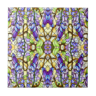 Art nouveau Wisteria Faux-glaset Mönster Kakelplatta